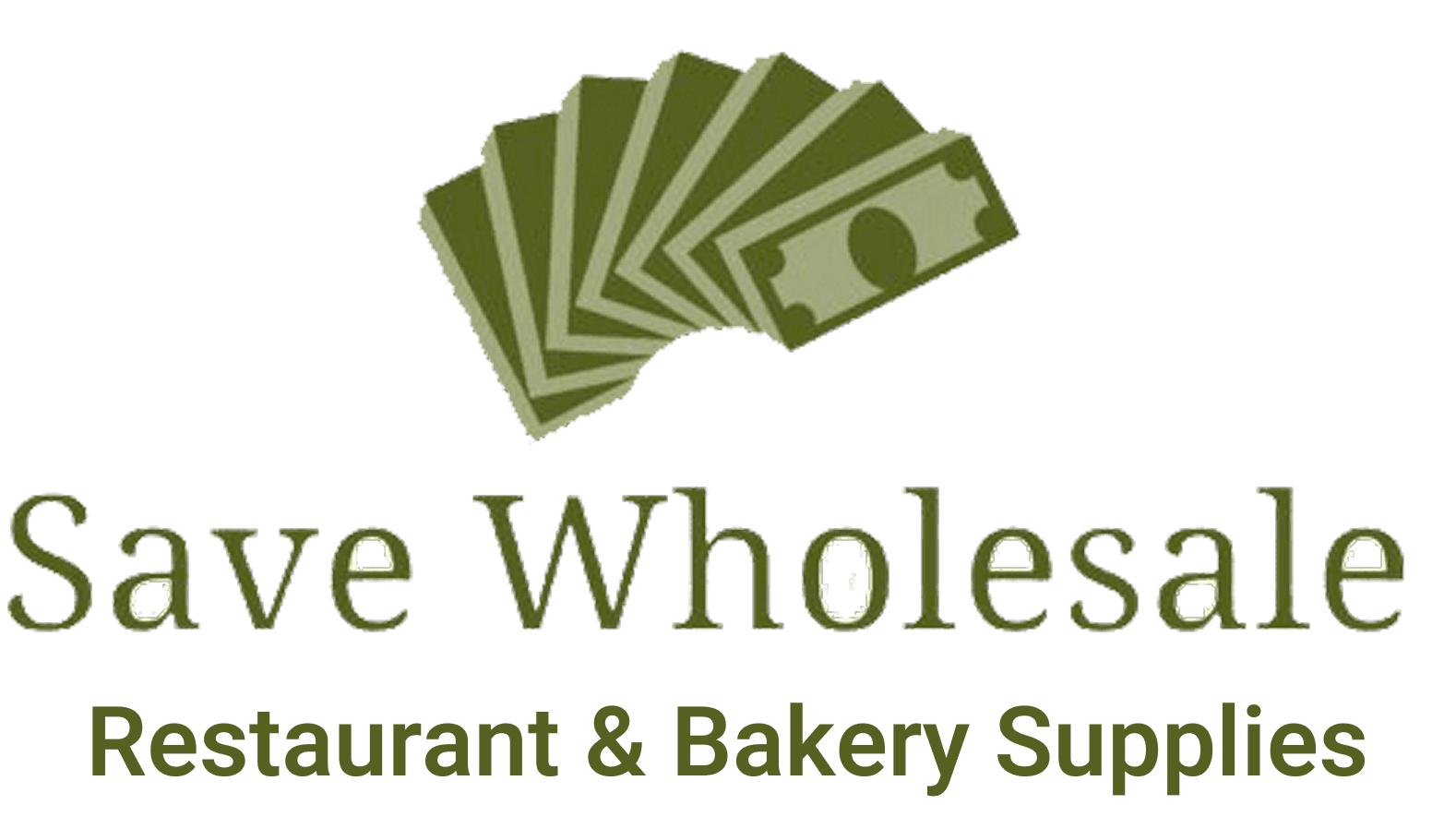 Logo with olive-green stylized money and text.