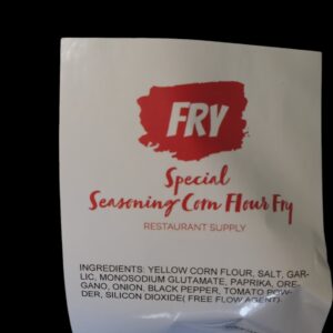 Package of FRY Special Seasoning Corn Flour Fry.