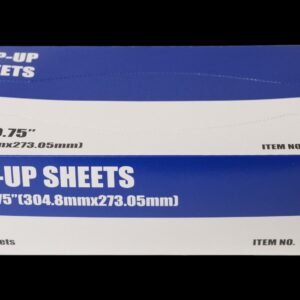 A pack of blue and white wrap-up sheets for 11x11 inch surfaces.