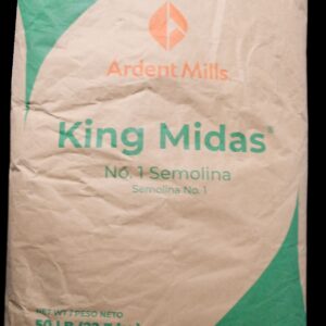 A bag of King Midas non-semolina flour by Ardent Mills.