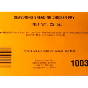 Packaging label for seasoning breading chicken fry.