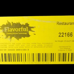 A yellow restaurant receipt with barcode and number 22166.
