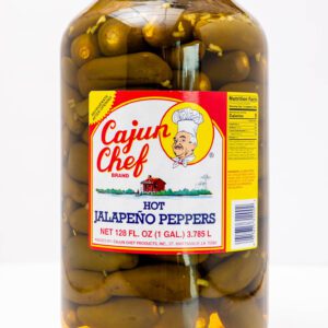 Jar of Cajun Chef hot jalapeño peppers.