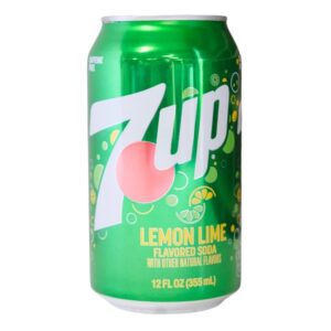 A green can of 7up lemon-lime soda.