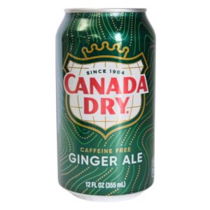 A green can of Canada Dry Ginger Ale with red and white logo.