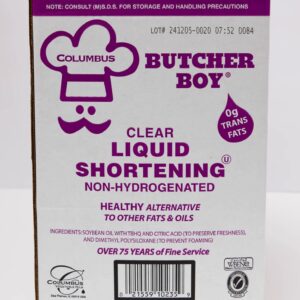 Butcher Boy Liquid Shortening for healthier frying and baking.