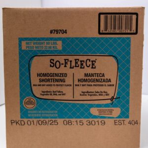 Box labeled So-F LegeC, a soybean shortening product from Malaysia.